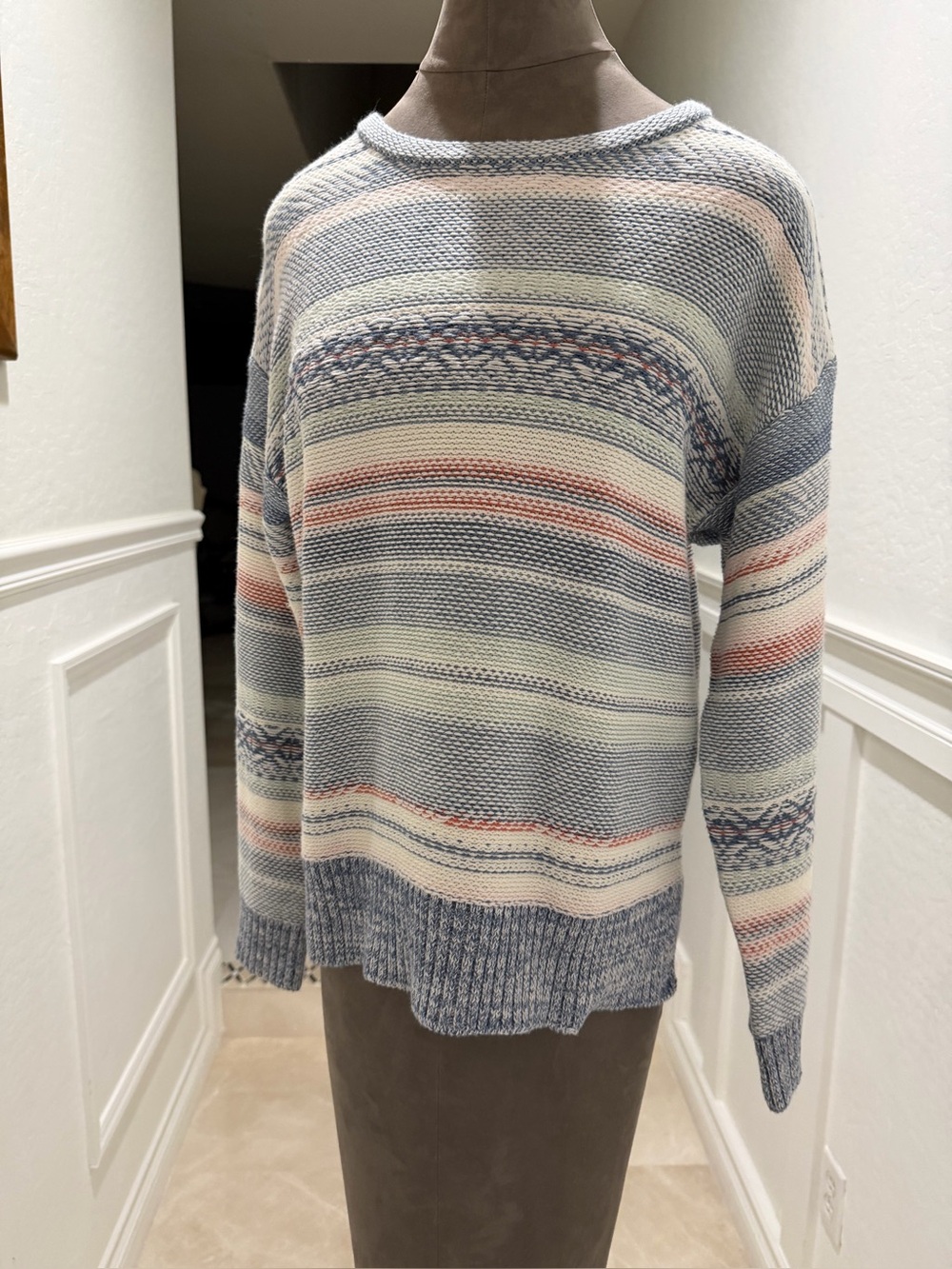 Faherty Todos Santos Stripe High Tide Sweater size S